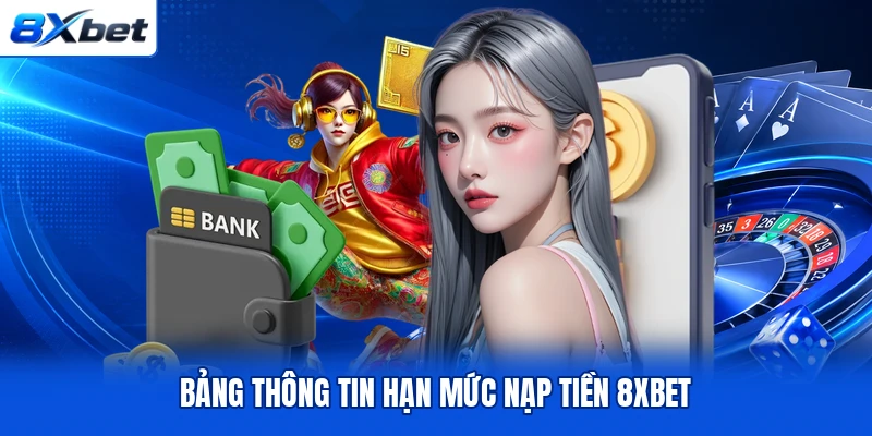 Bảng thông tin hạn mức nạp tiền 8XBET